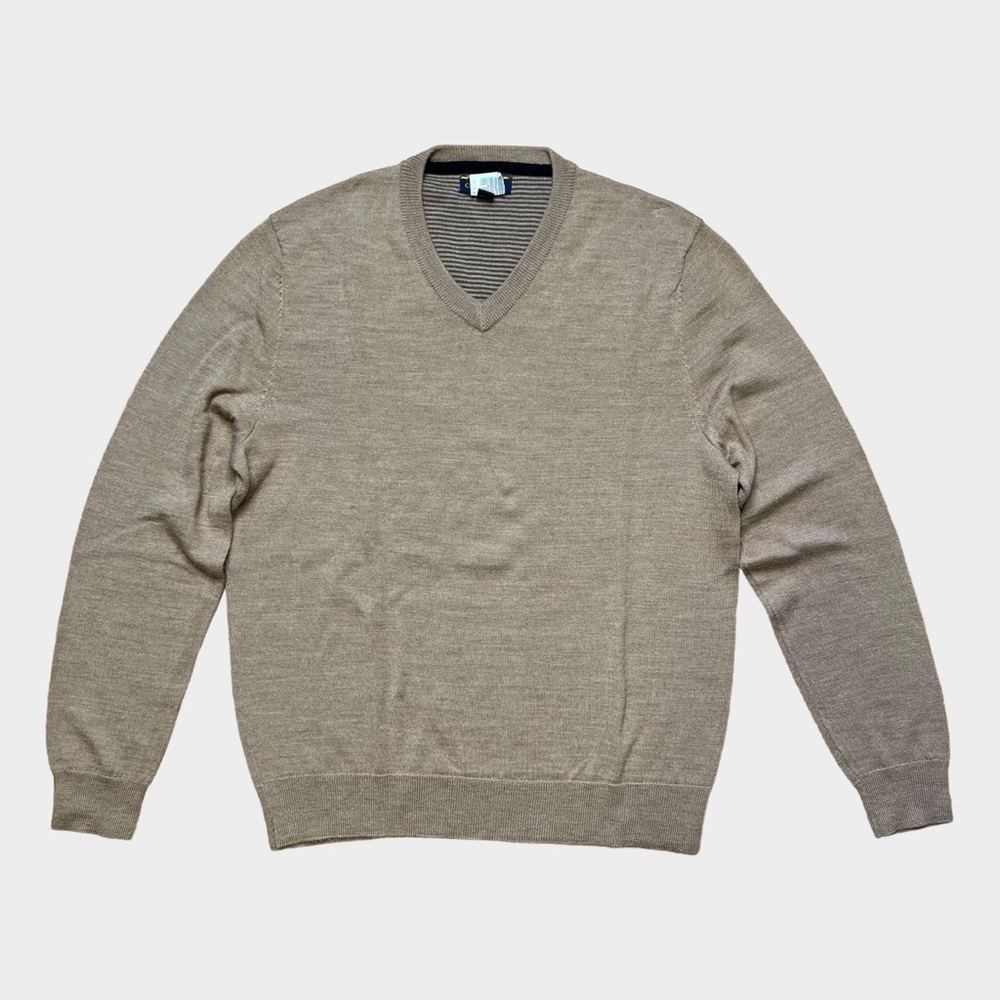 Club Room V-Neck Sweater Camel Brown Size Small